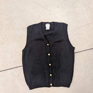 Elegant Black Vest with Gold Accents